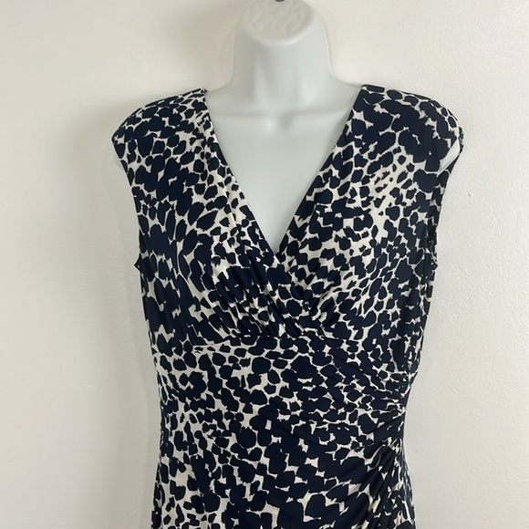 Lauren Ralph Lauren Navy and White Sleeveless Dress - Picture 3 of 8